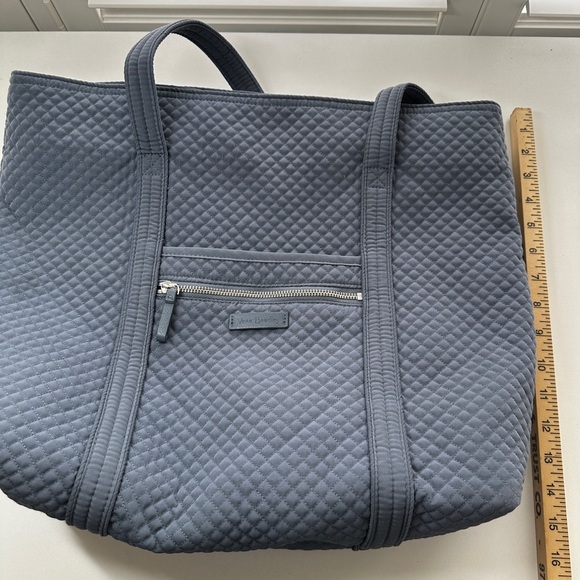 Vera Bradley grey/ blue quilted purse handbag lined - Picture 5 of 10